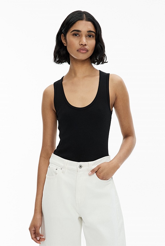 Scoop Rib Tank Top