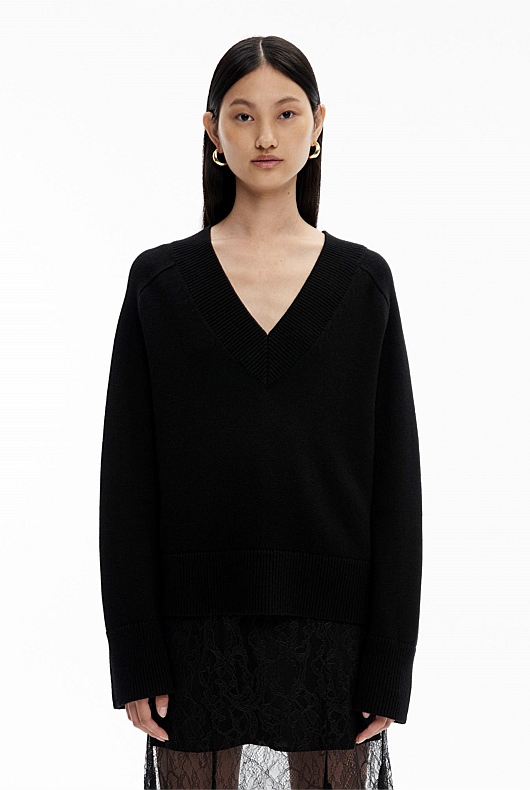Raglan V Neck Knit