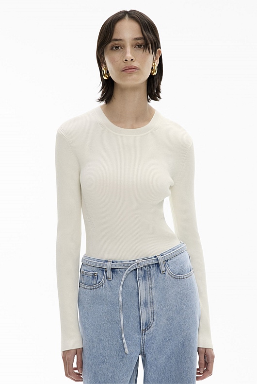 Crew Rib Long Sleeve Knit