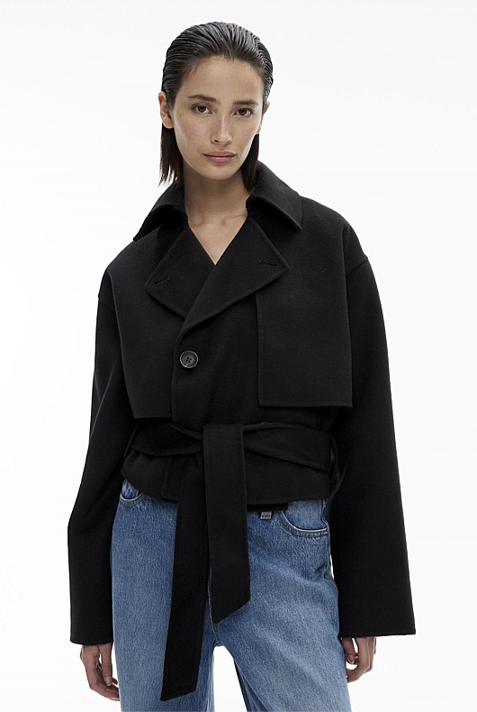 Wool Blend Trench Coat