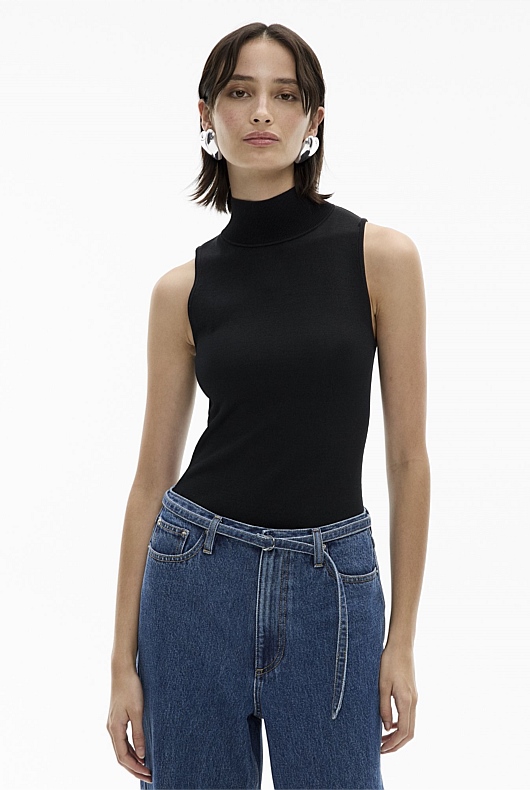 Hi Neck Knit Bodysuit