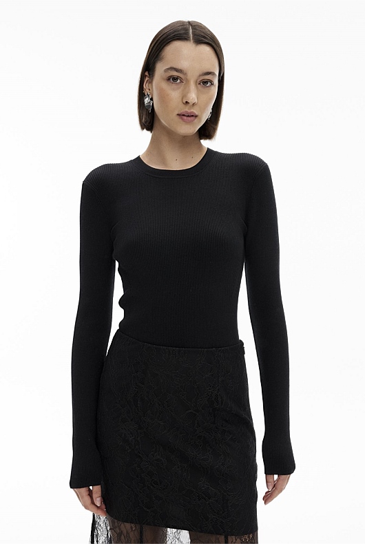 Crew Rib Long Sleeve Knit
