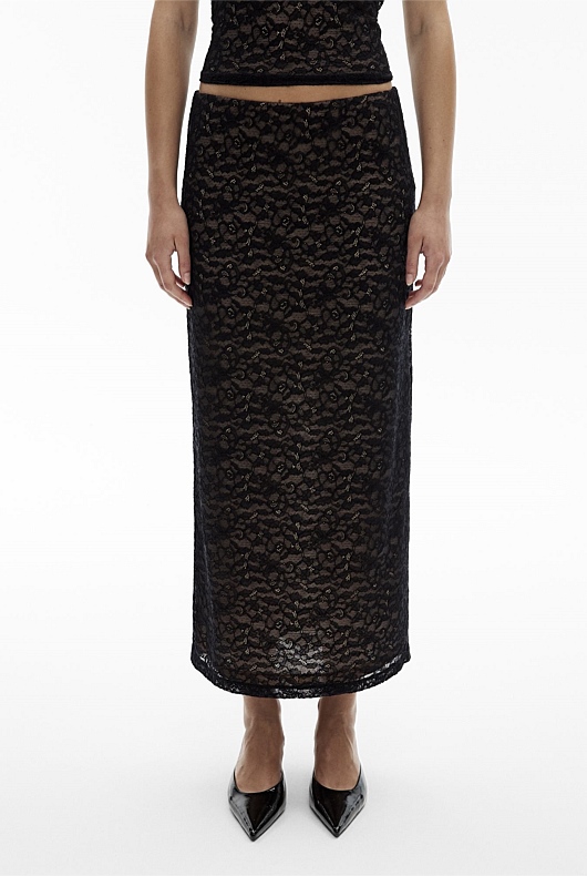Lace Jersey Skirt