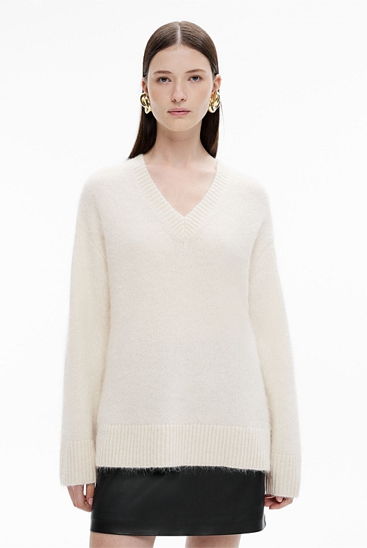 Fluffy V Neck Knit