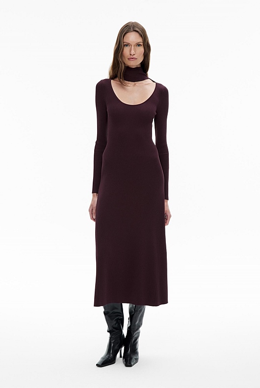 Hi Neck Knit Dress