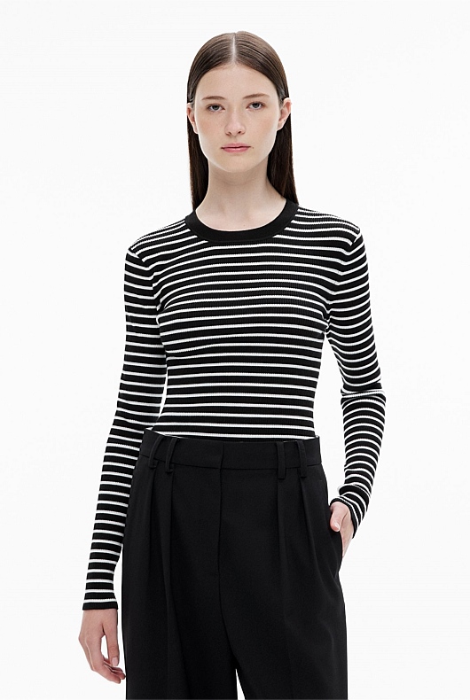 Crew Rib Long Sleeve Knit