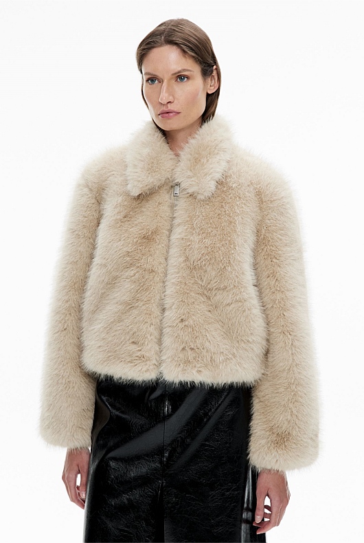 Faux Fur Bomber Jacket