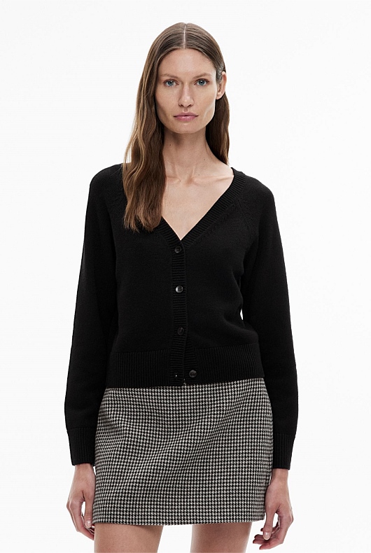 Wide V Knit Cardigan