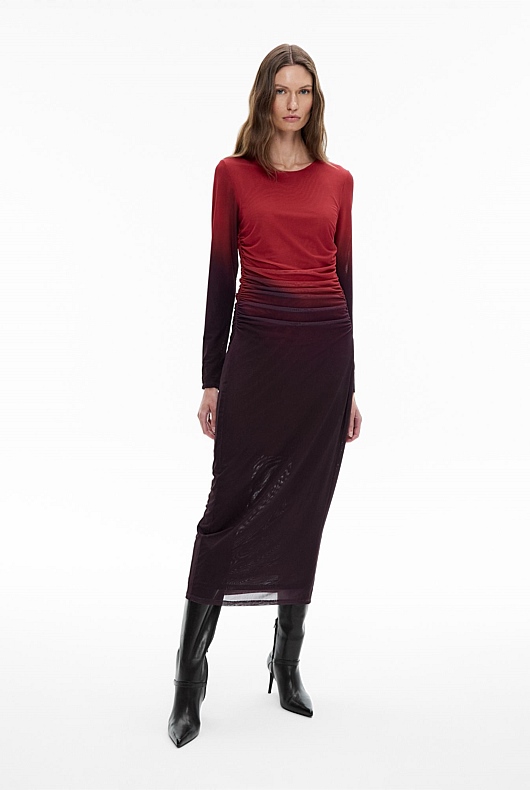 Mesh Crew Gather Dress