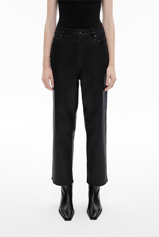 Crop Straight Coated Jeans
