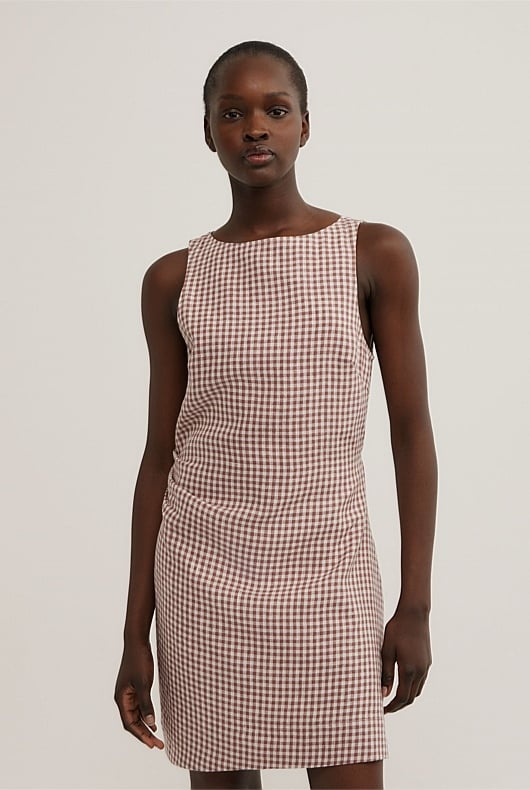 Boat Neck Mini Dress