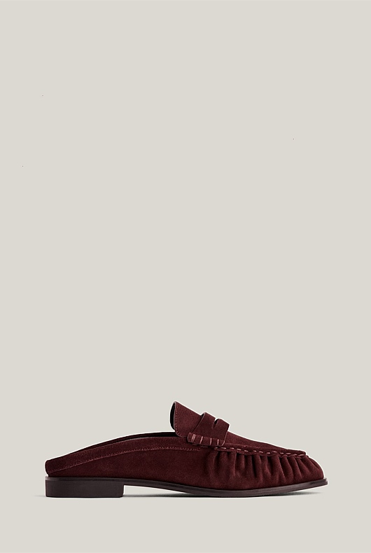 Zoe Suede Mule Loafers