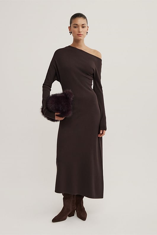 Off Shoulder Knit Dress