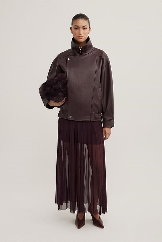 Pleated Mesh Skirt