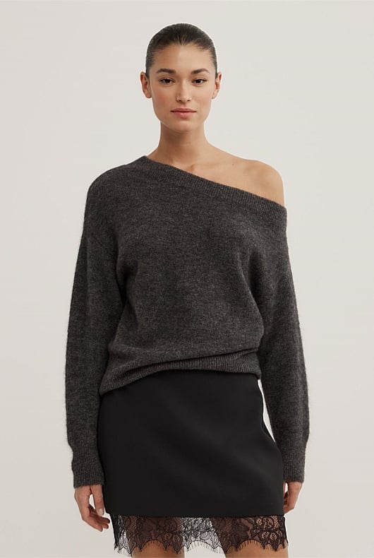 Fluffy Asymmetric Knit