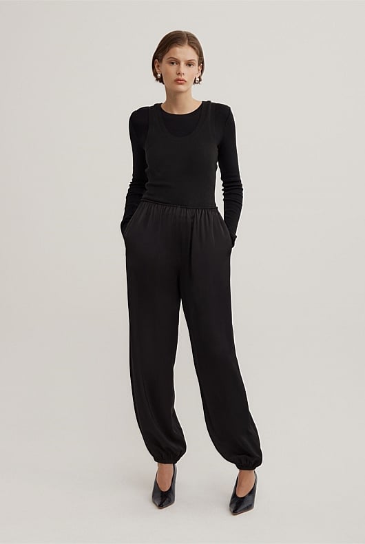 Satin Harem Pants