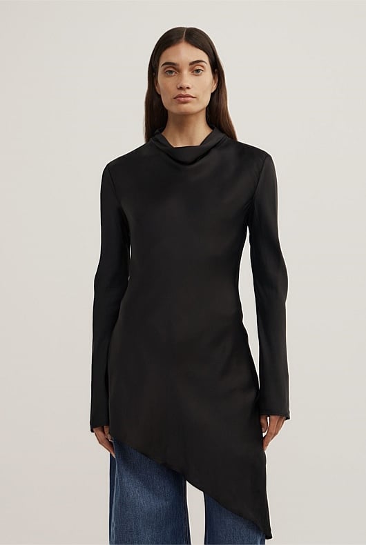 Long Sleeve Asymmetric Tunic Top