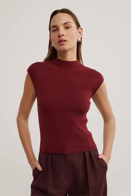 High Neck Knit T-Shirt High Neck Knit T-Shirt