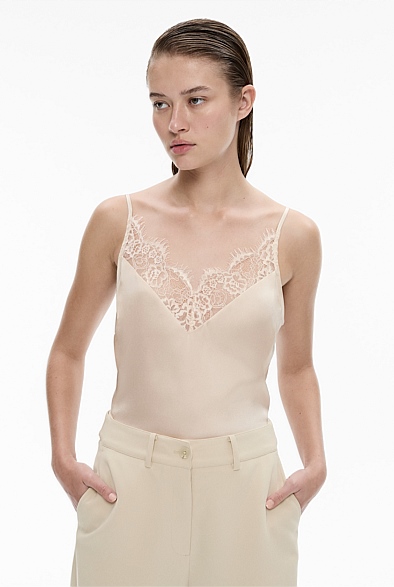Silk Cashmere Tank Top in Lacy Pointelle, Ivory Camisole, Sheer Lingerie,  Bridal Gift, Made to Order, Made in the USA -  Canada