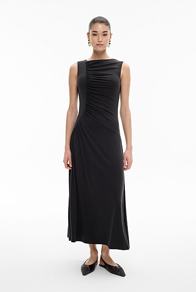 jersey knit maxi dress plus size Shelbee Popover Jersey Knit Maxi Dress Curve – Sugarlips main image 0