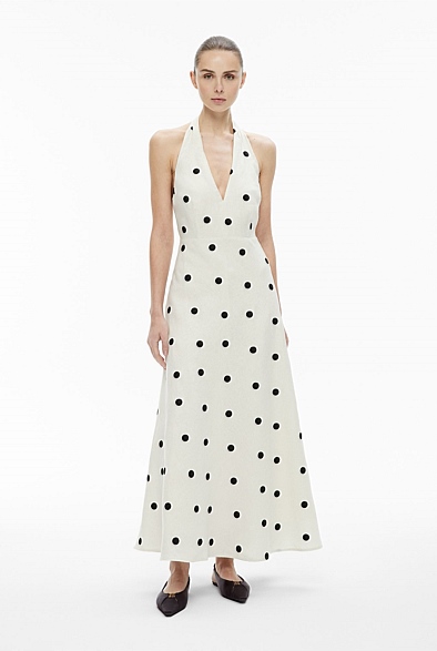 Chalk Spot Spot Halter Maxi Dress - Women's A Line Dresses | Witchery Chalk Spot Spot Halter Maxi Dress - Women's A Line Dresses | Witchery