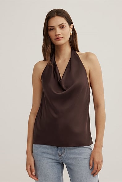 Espresso Halter Neck Top - Women's Sleeveless Tops | Witchery