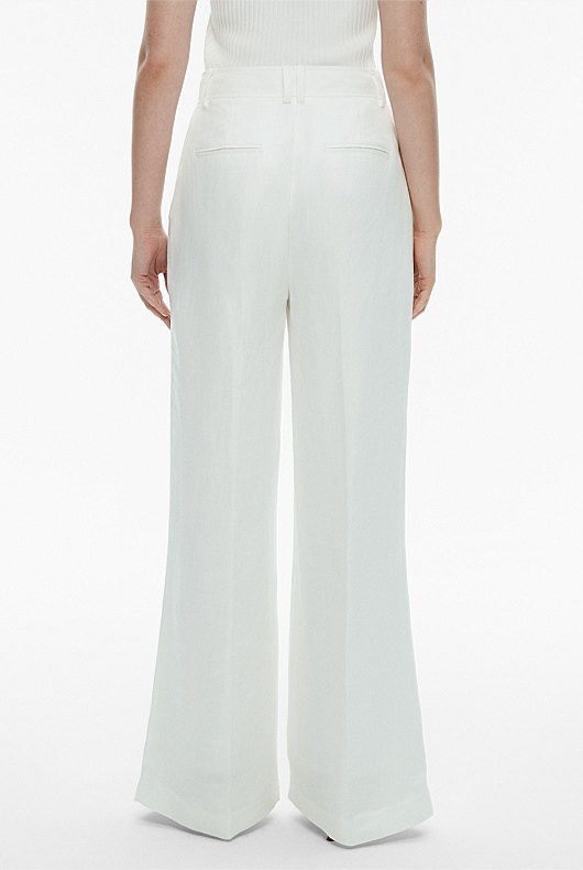 Chalk Linen Viscose Tailored Trouser - Women's Dress Pants | Witchery