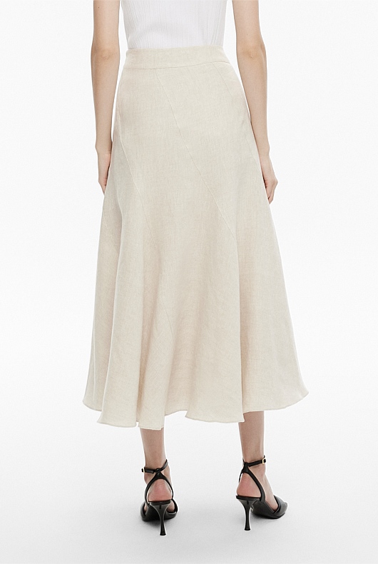 Flax French Linen Seam Detail Skirt - Women's A Line Skirts | Witchery