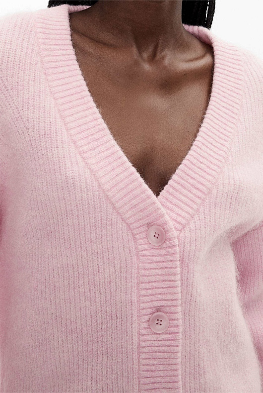 Lilac Leaf Tactile Knit Cardigan - Women's Cardigans | Witchery