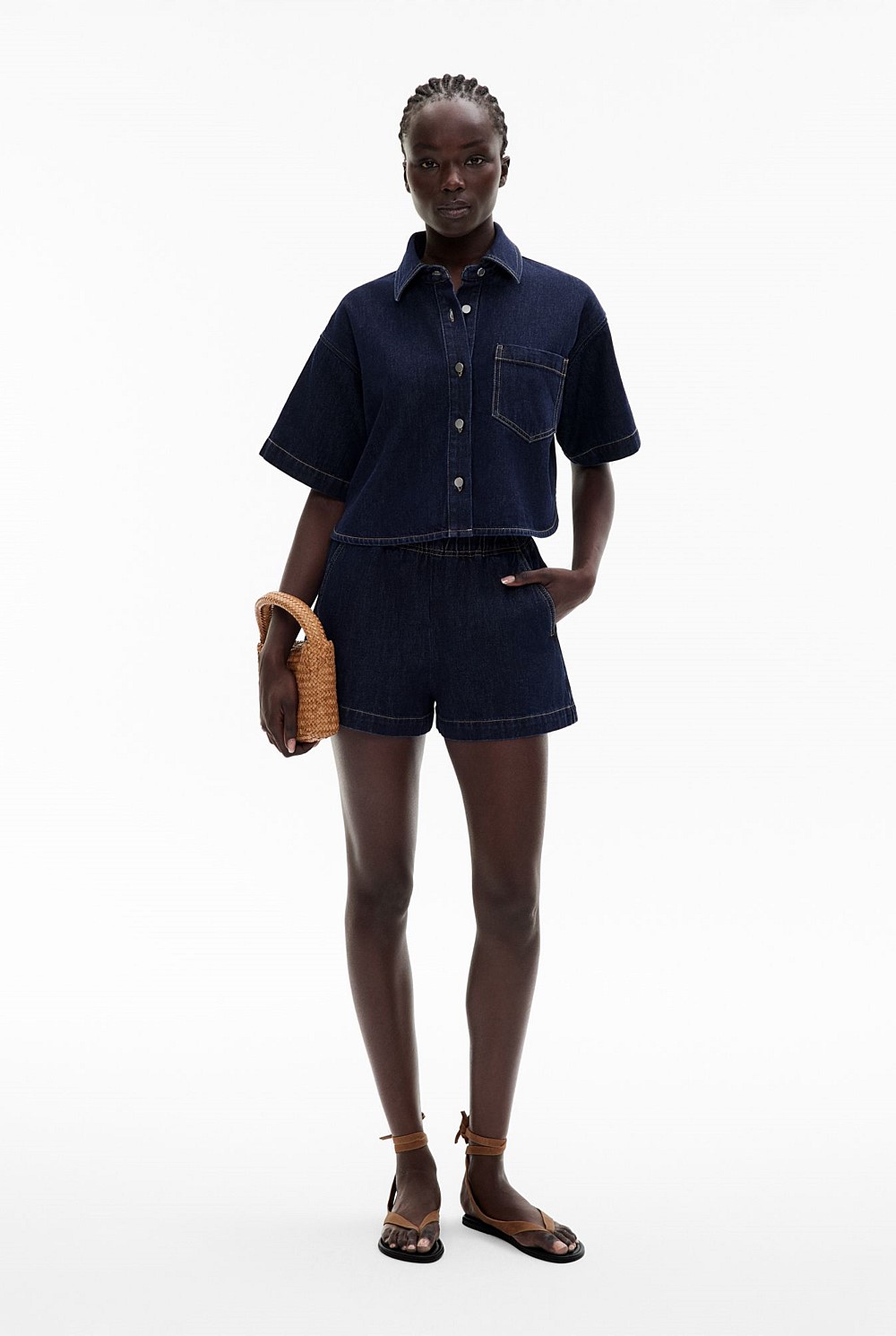 Dark Jeans Shirt Ladies Spykar Mid Blue Cotton Full Sleeve Denim