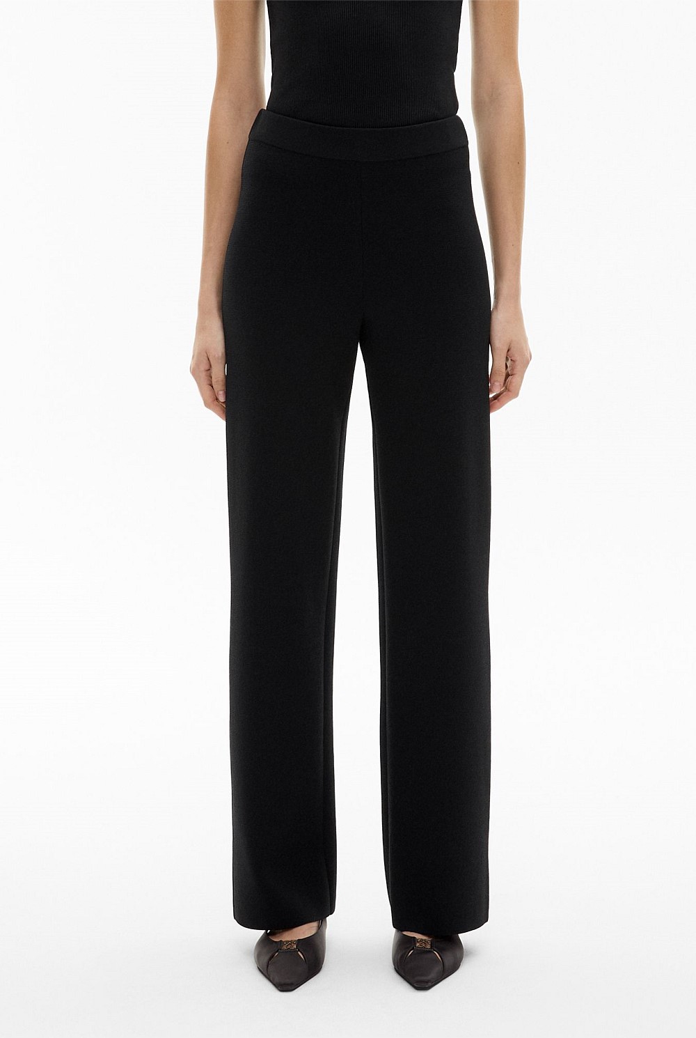 Black Milano Knit Pants - Women's Black Pants | Witchery
