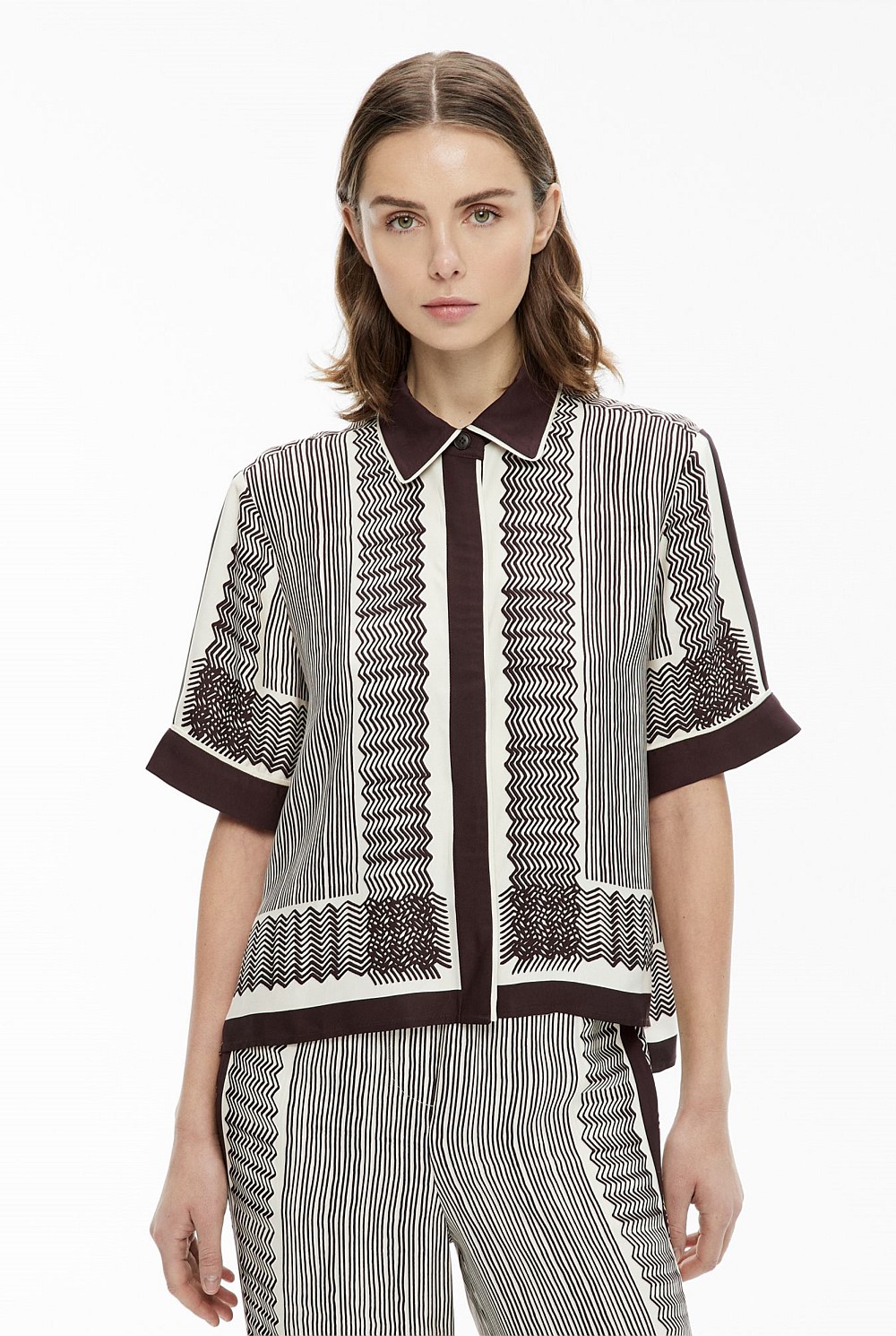 Scarf Print Scarf Print Shirt Women's Workwear Tops Witchery