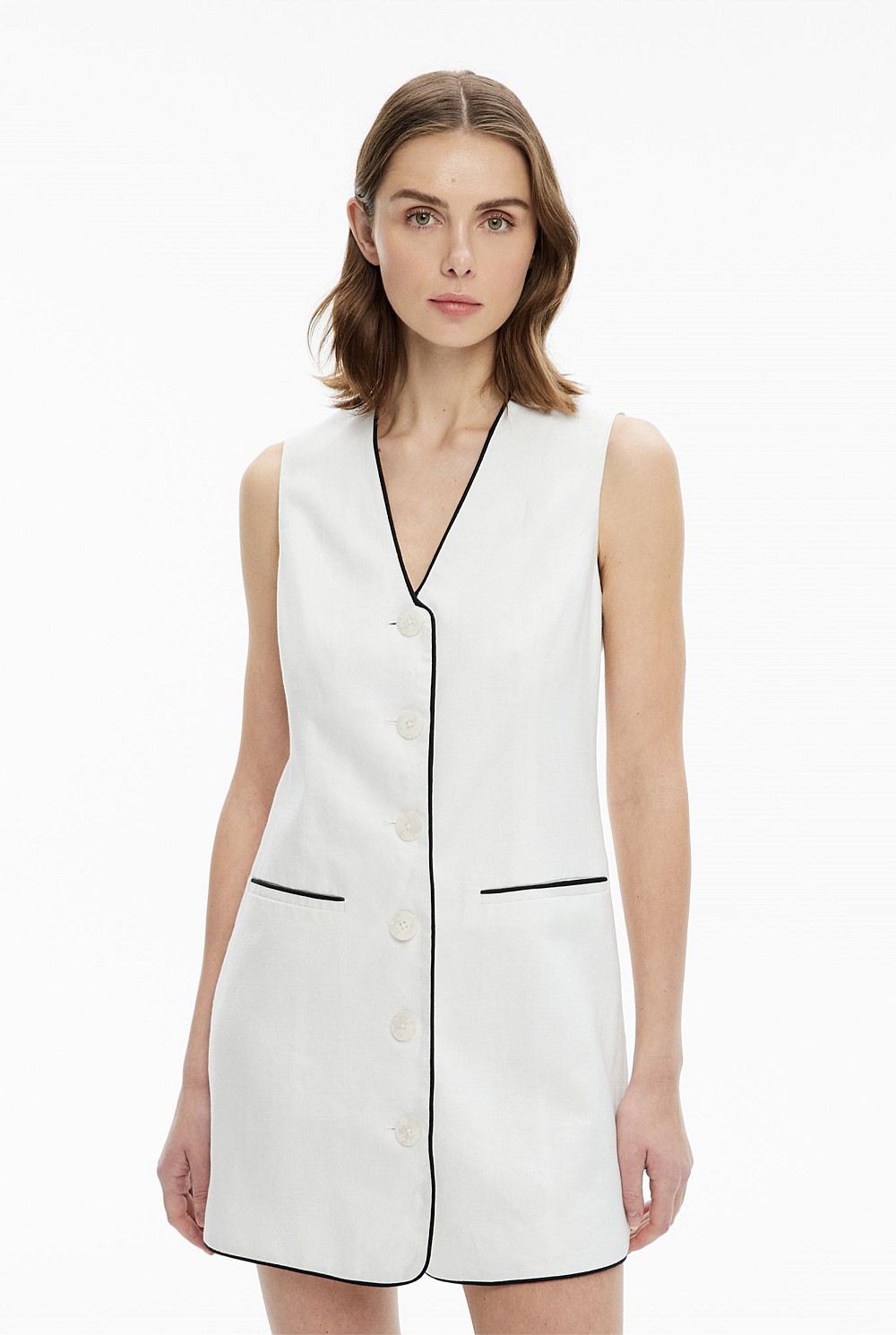 chinese dress ladies Linen Shirt Dress in Kentish Town Check