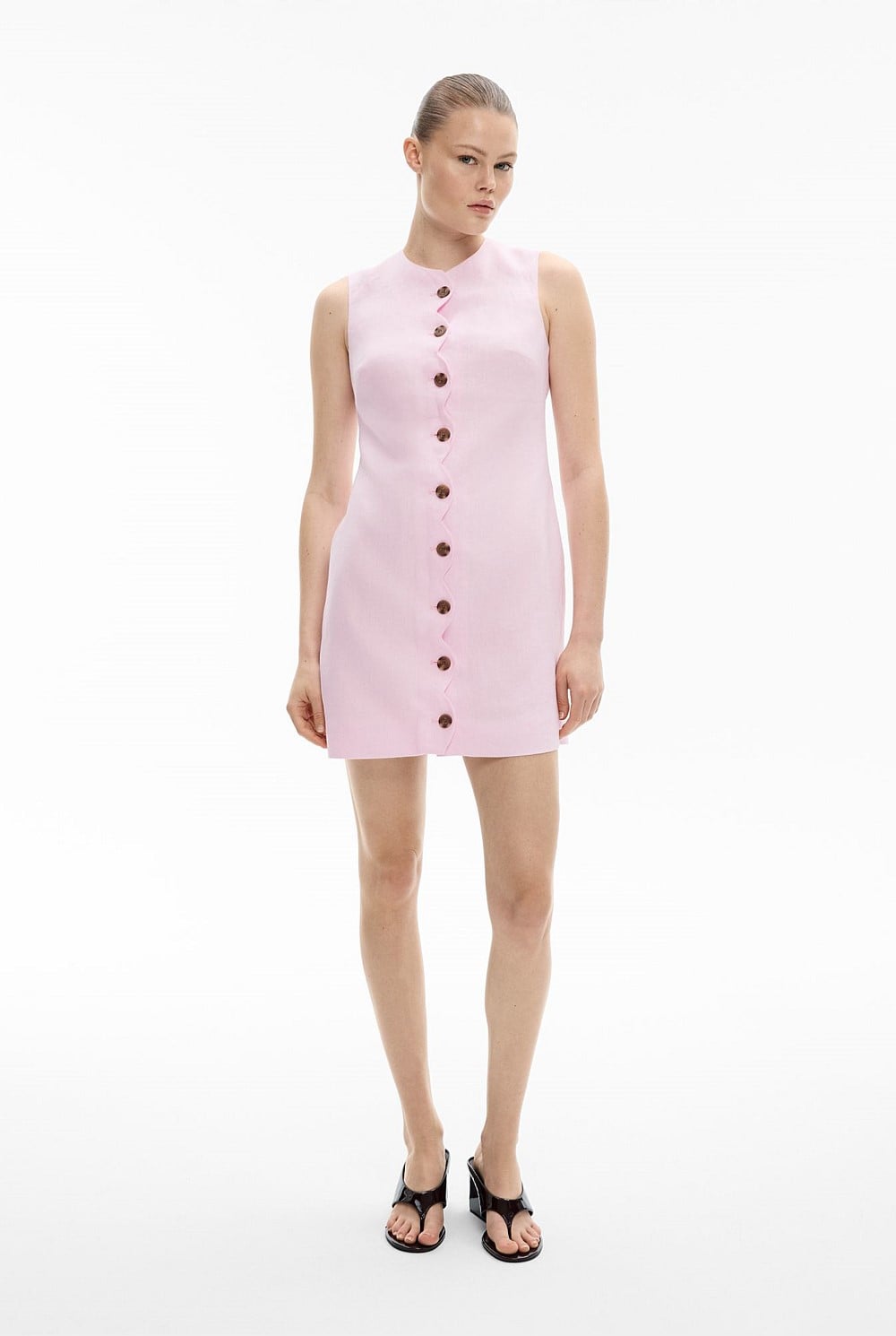 Candy Pink Scallop Mini Dress - Women's Mini Dresses | Witchery Candy Pink Scallop Mini Dress - Women's Mini Dresses | Witchery