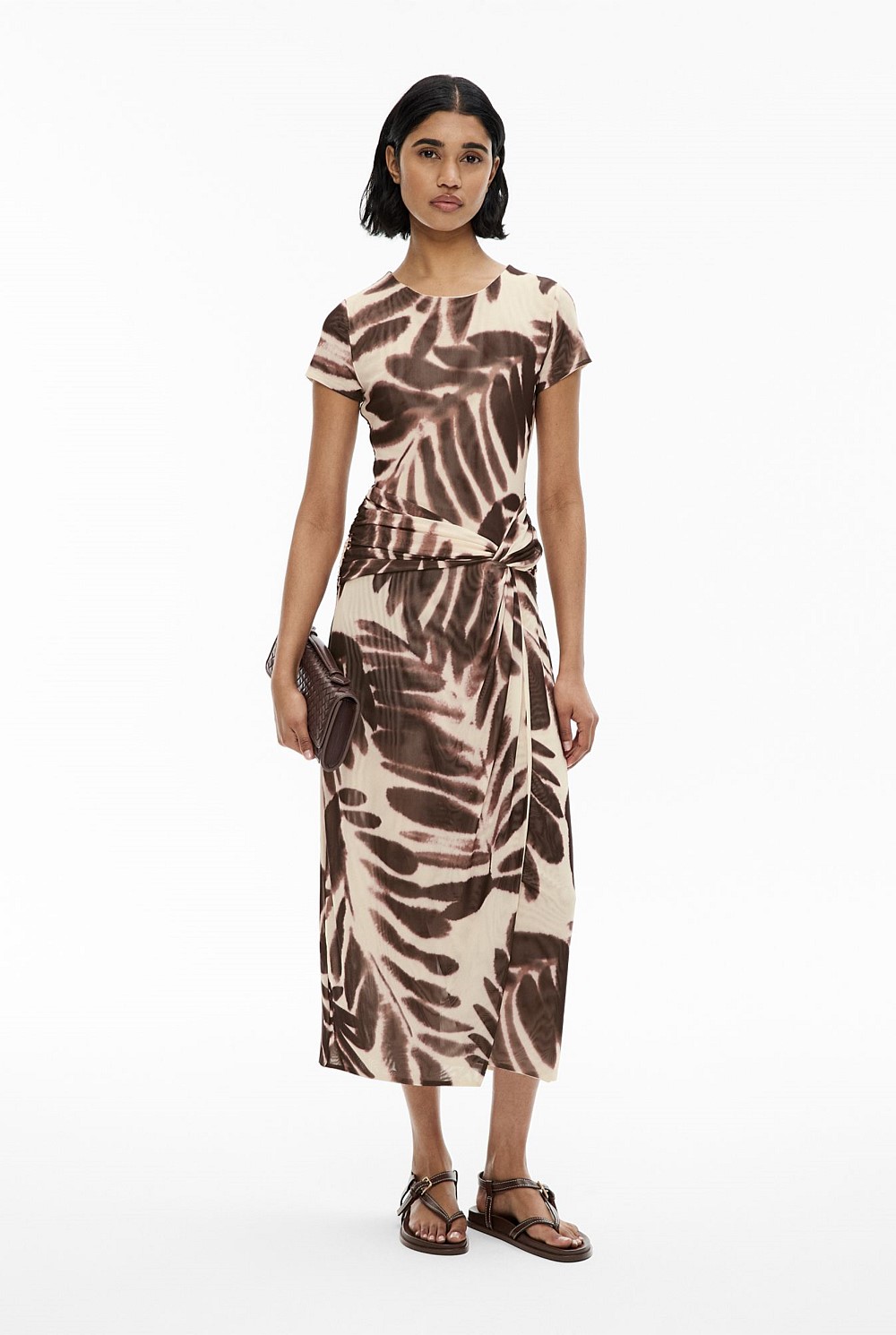 Dune Print Mesh Knot Dress - Women's Casual Dresses | Witchery Dune Print Mesh Knot Dress - Women's Casual Dresses | Witchery