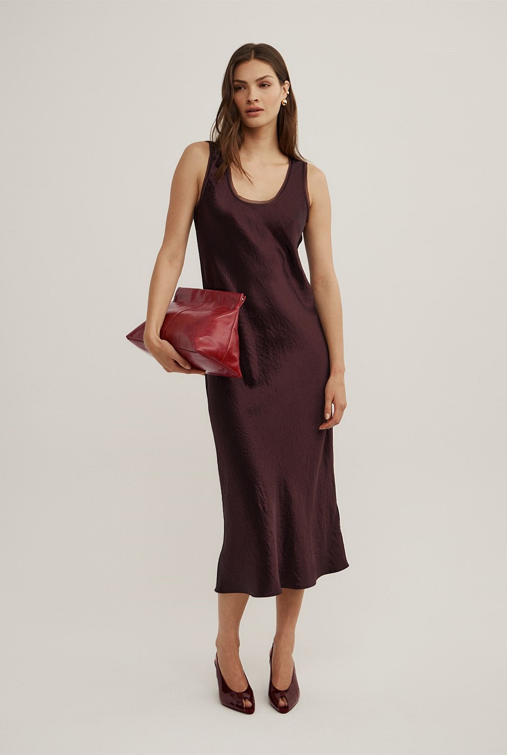 Plum Scoop Neck Slip Dress - Women's Christmas Party Dresses | Witchery