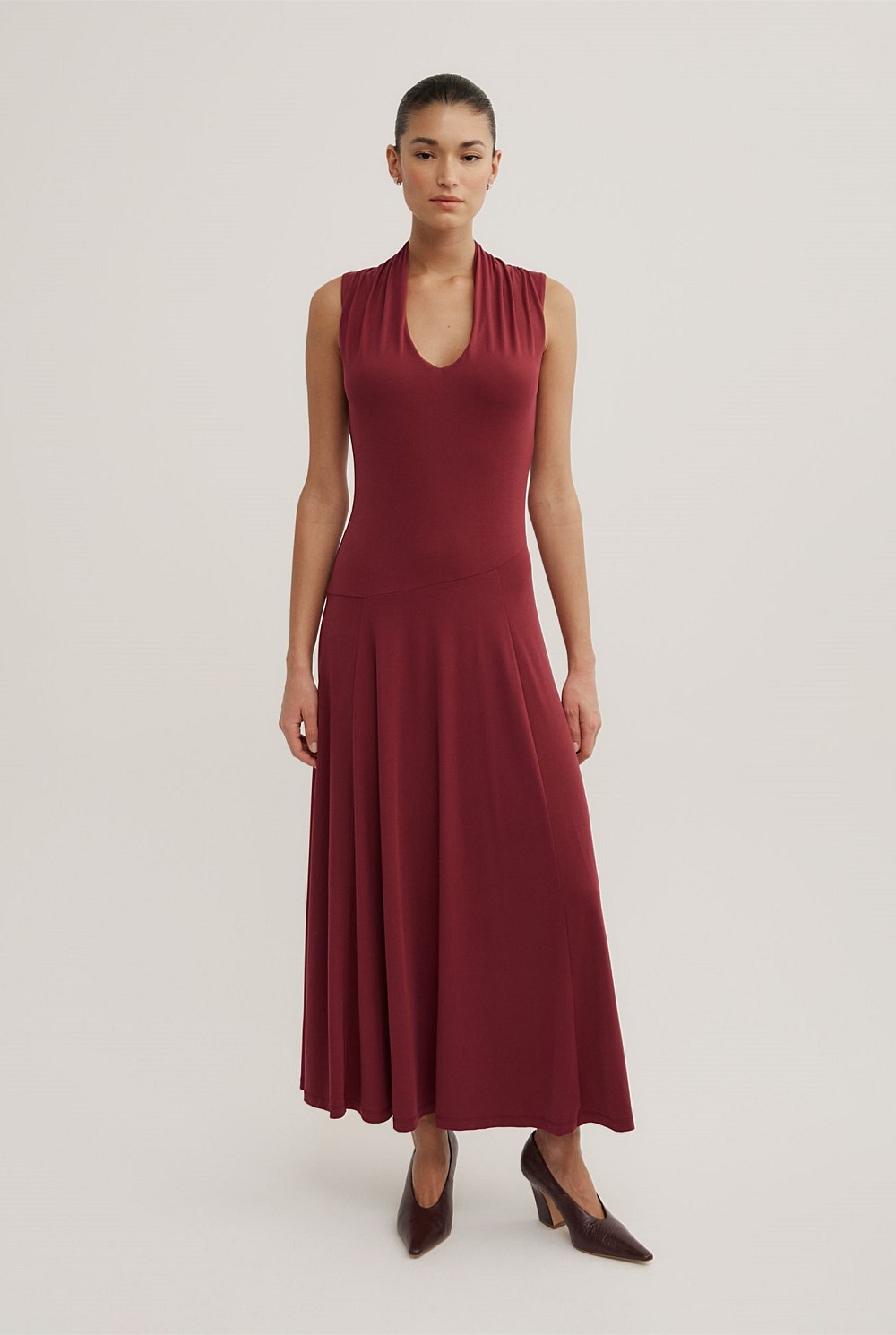Ruby Scoop Neck Jersey Dress - Women's Red Dresses | Witchery