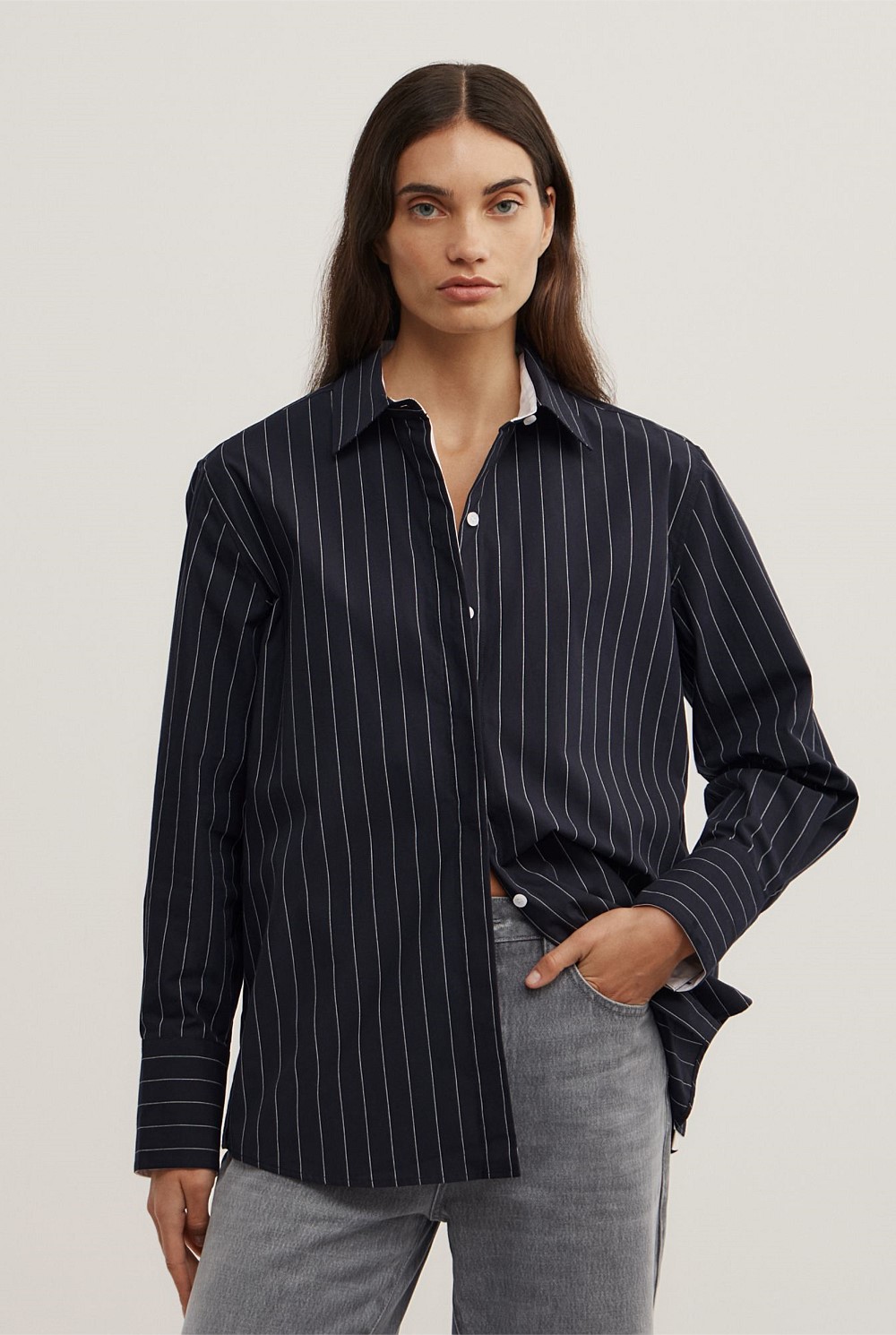armani exchange black and white dress NARCISS - Black Midi Shirt Dress