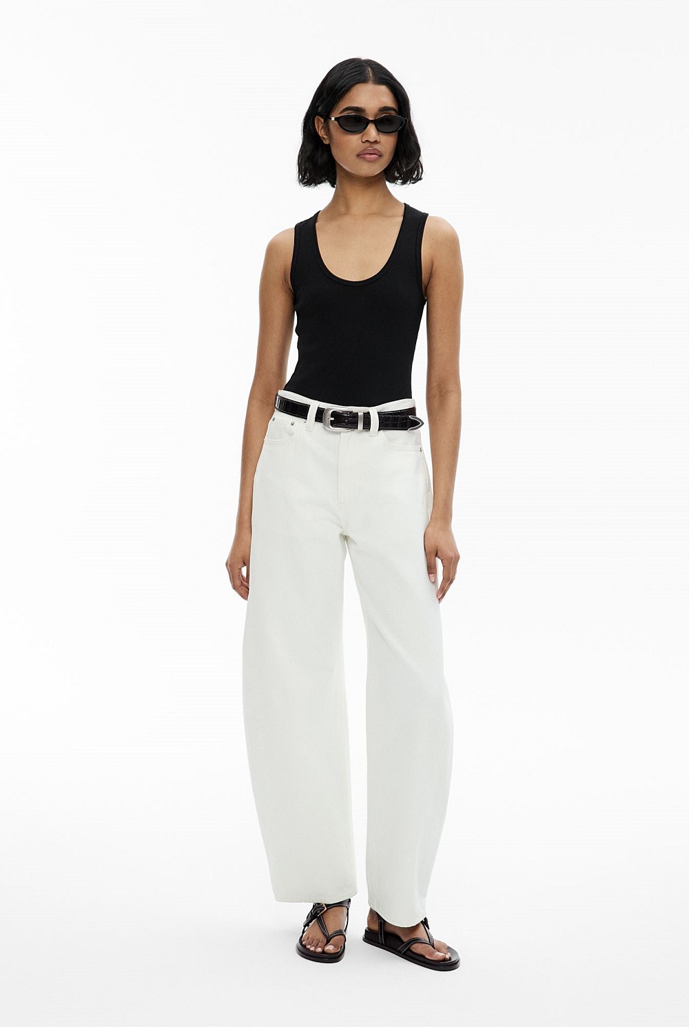 ロンハーマン❤︎ Bare Rib Tank Top 　ブラックホワイトセット　S Scoop neck rib tank white – TOTEME