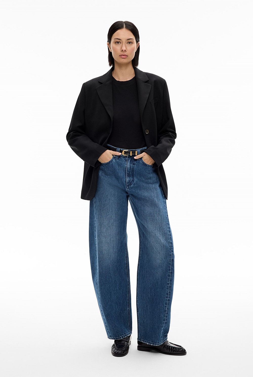 デニム・ジーパン INDIGO BARREL LEG JEANS True Indigo Barrel Leg Jeans - Women's Straight Leg Jeans