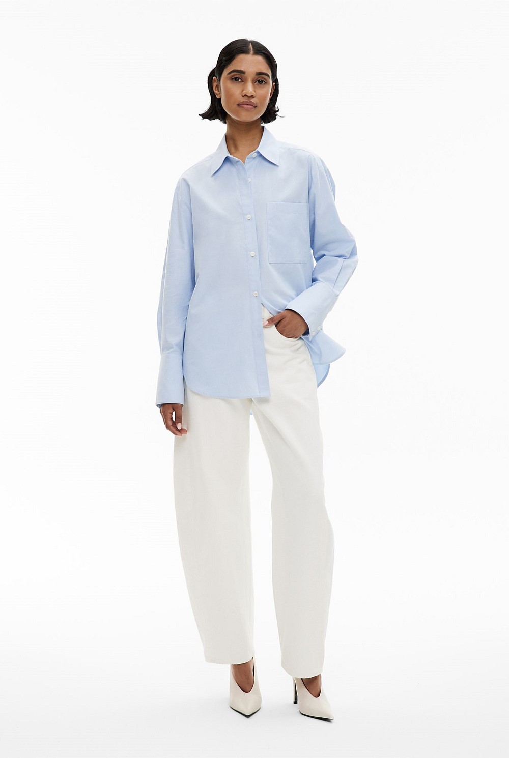 Chambray Cotton Oxford Shirt - Women's Cotton Shirts | Witchery