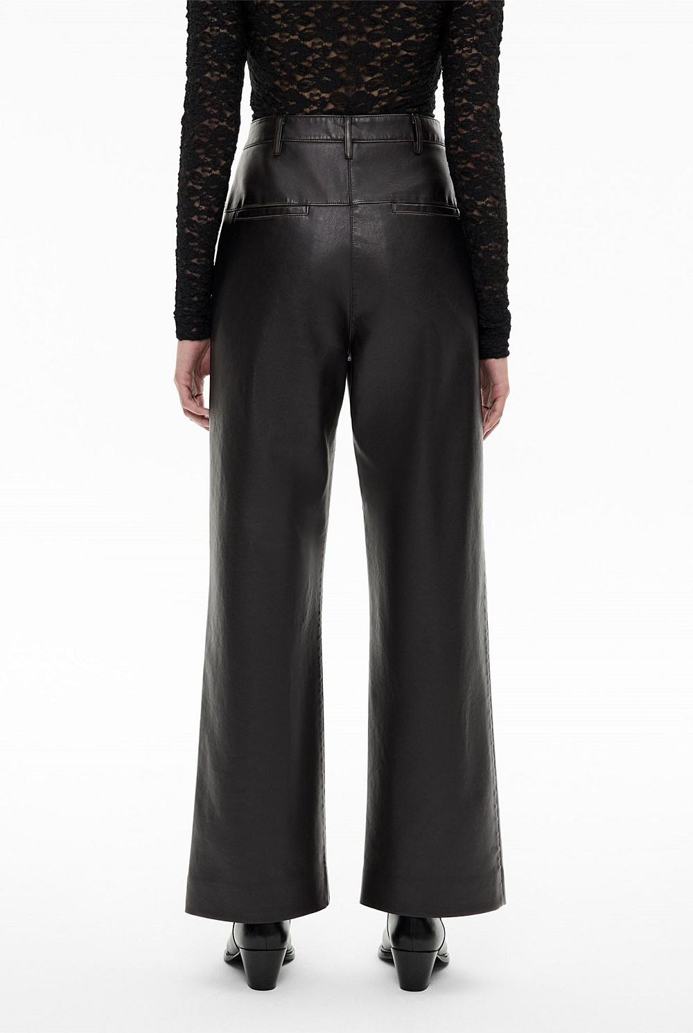 パンツ ZOE faux leather pants / black Black Spliced Faux Leather Pants - Women's Leather Pants | Witchery