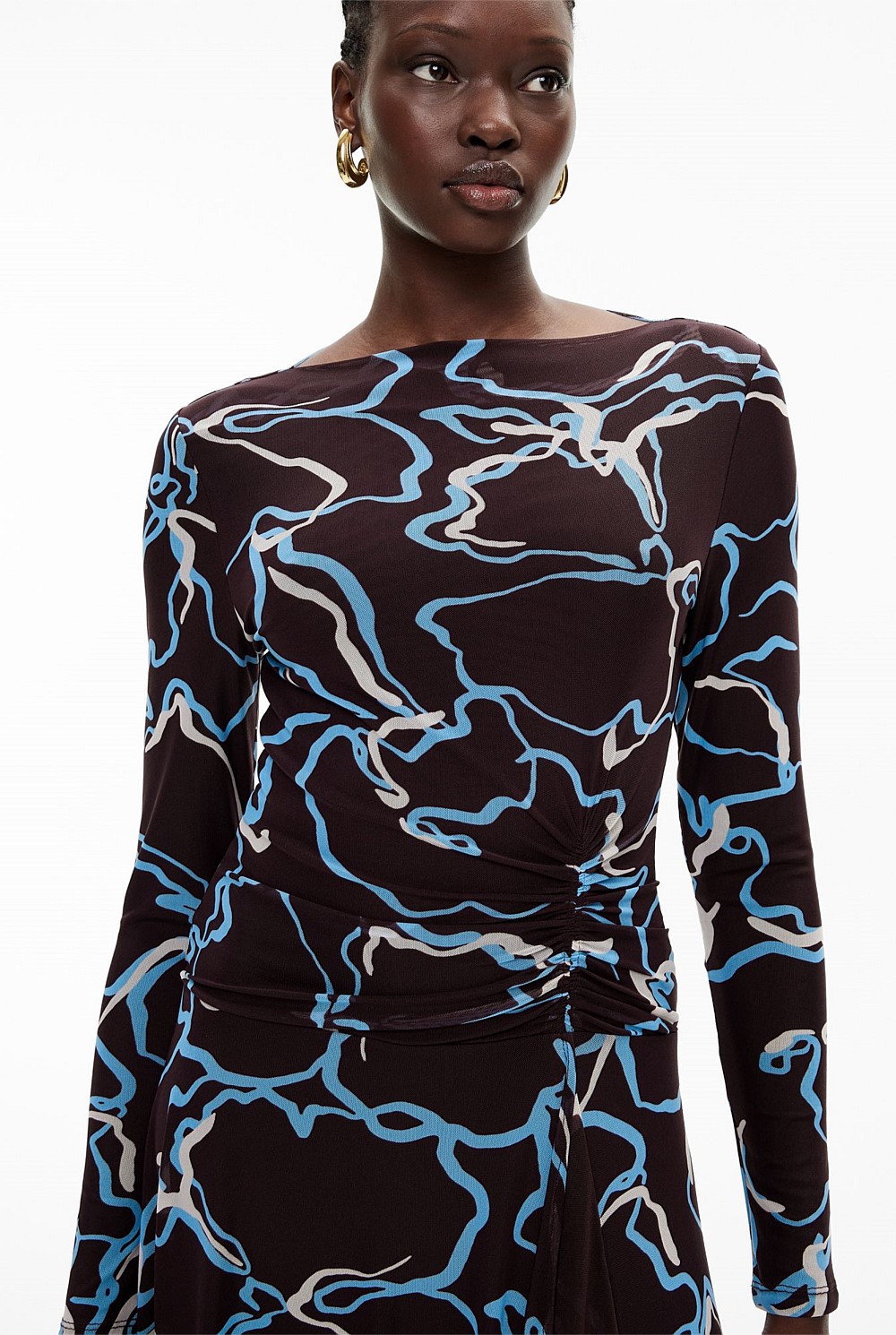 asymmetric hem long sleeve dress Giti Empire Waist Asymmetric Dress – Ann Demeulemeester