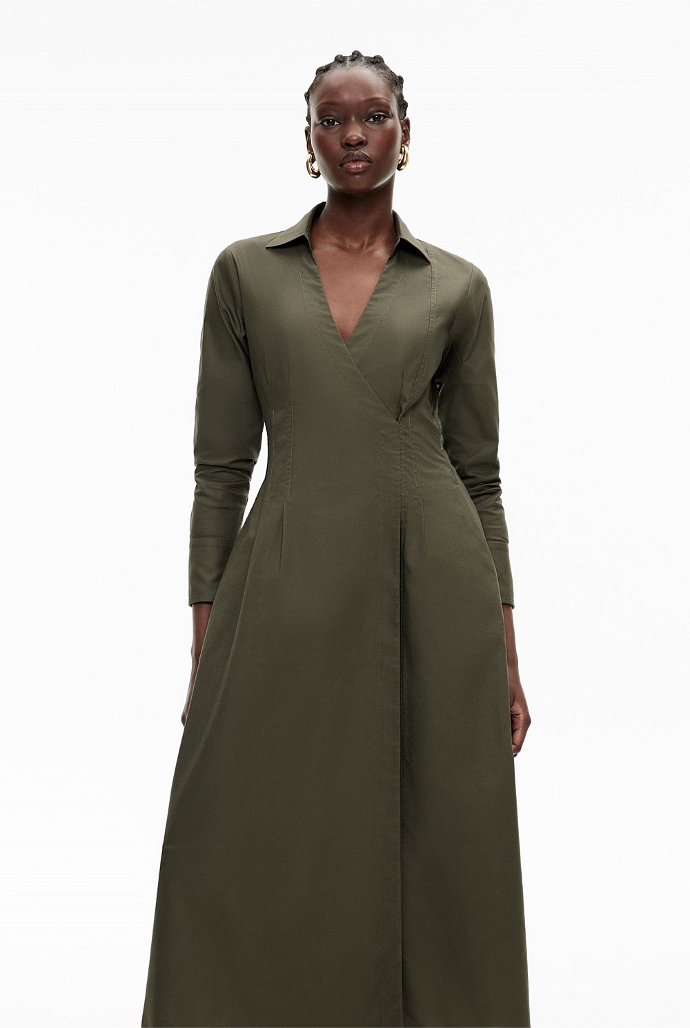 olive green athletic dress Luxury Beaded Long Sleeves Sage Green Formal Dress RM033 main image 1