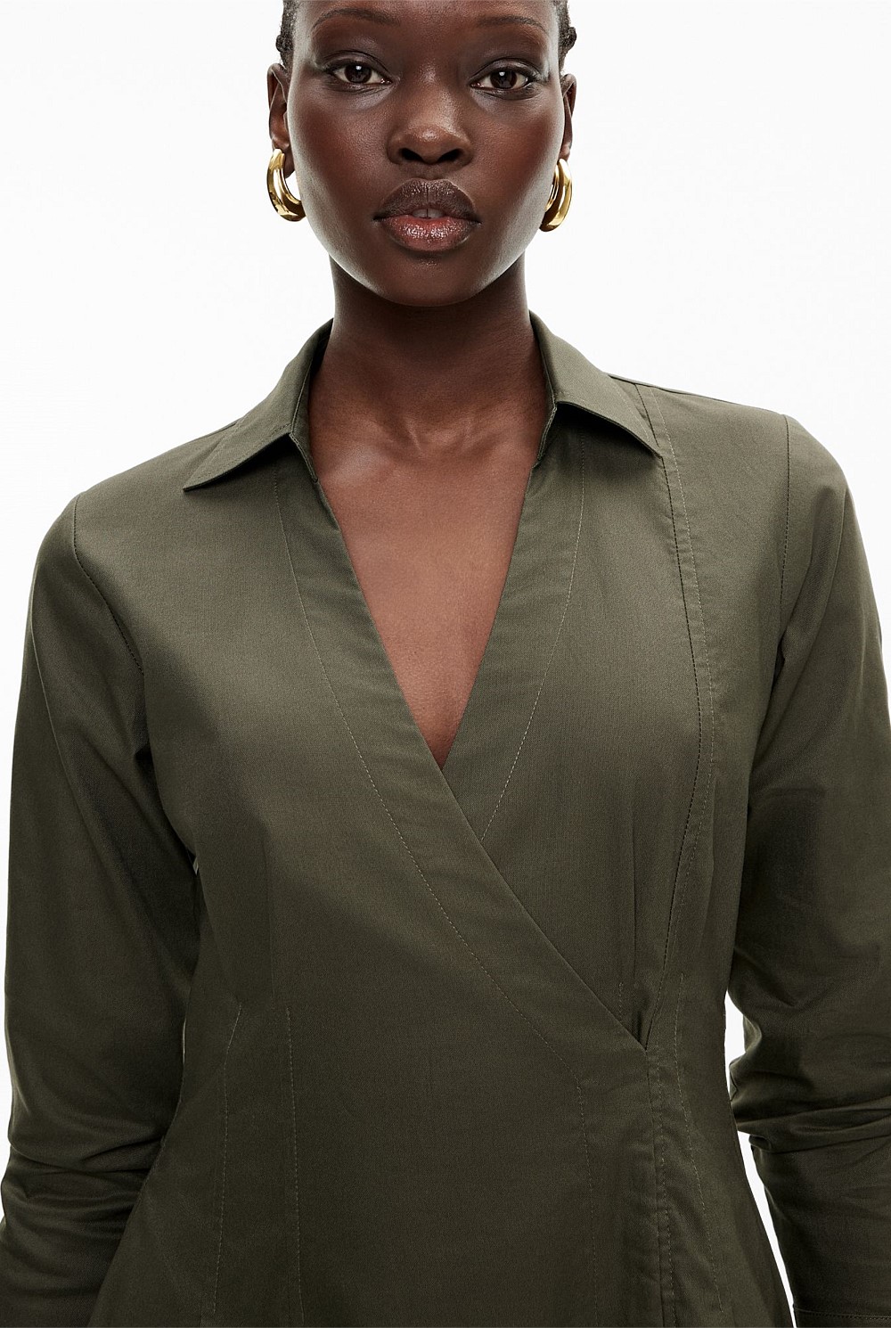 Olive Hook And Eye Dress - Women's Long Sleeve Dresses | Witchery Olive Hook And Eye Dress - Women's Long Sleeve Dresses | Witchery