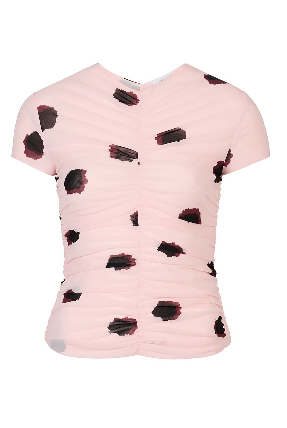 Ruched Mesh T-Shirt