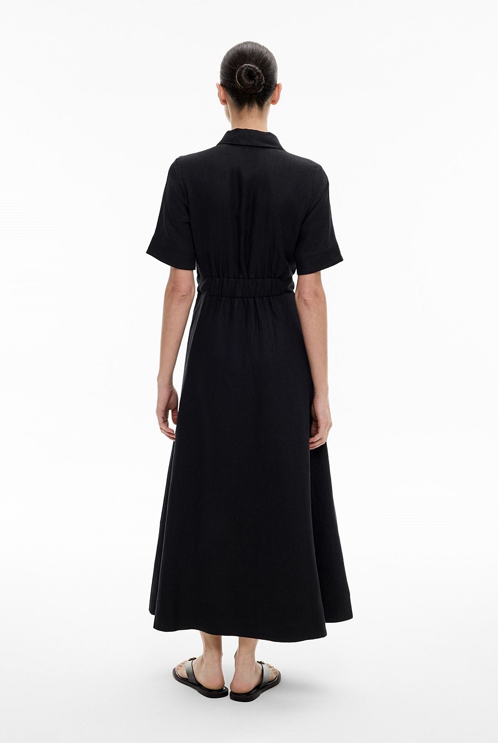 Black Eyelet Detail Midi Dress - Women's A Line Dresses | Witchery