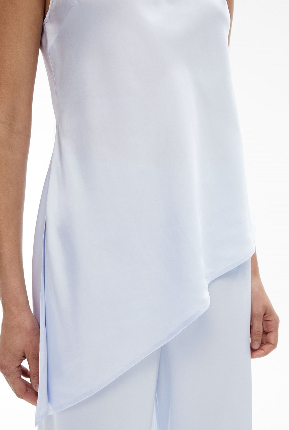 Blue Air Asymmetrical Scoop Tank Top - Women's Camisoles | Witchery