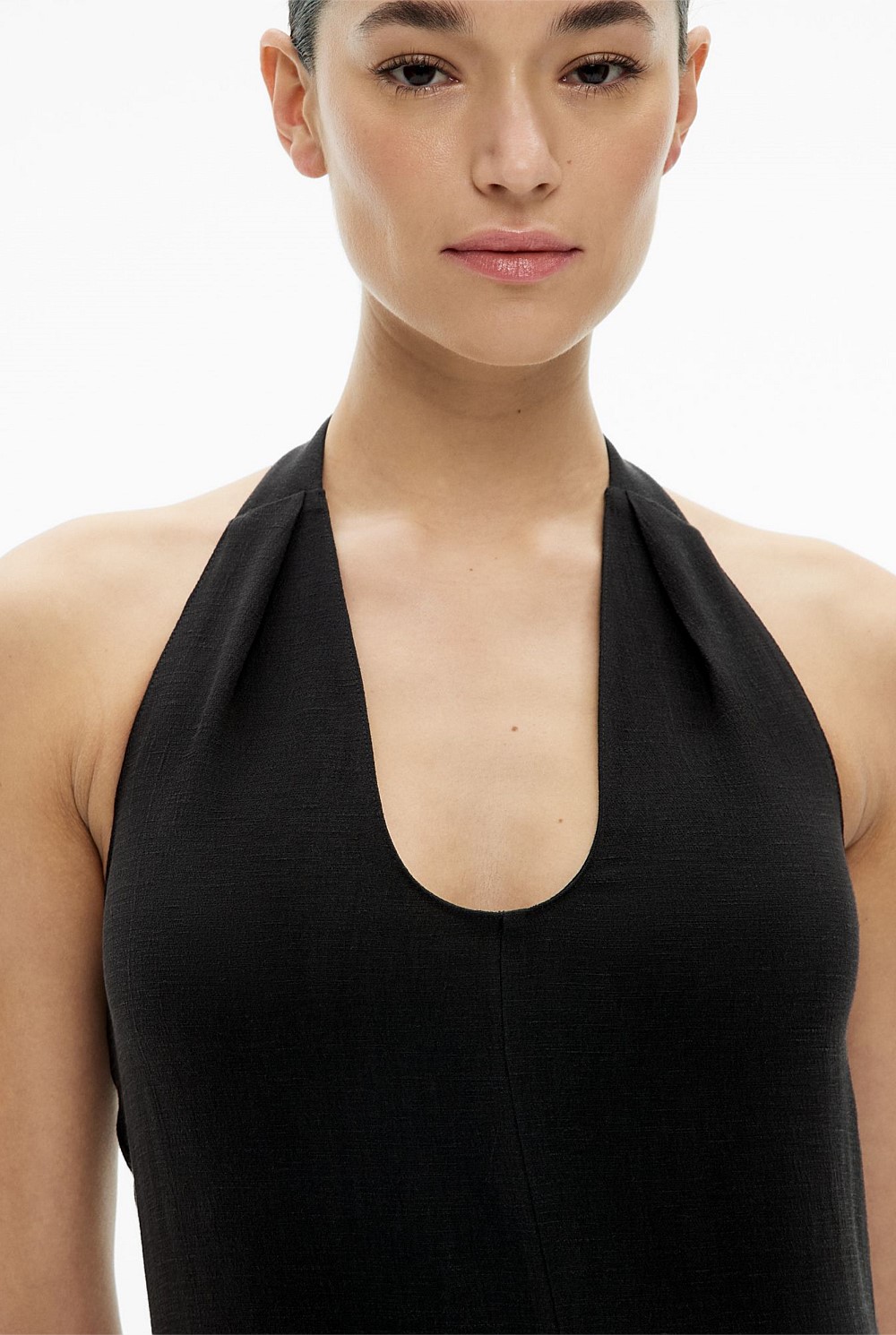 Black Halter Fluid Dress - Women's Christmas Party Dresses | Witchery