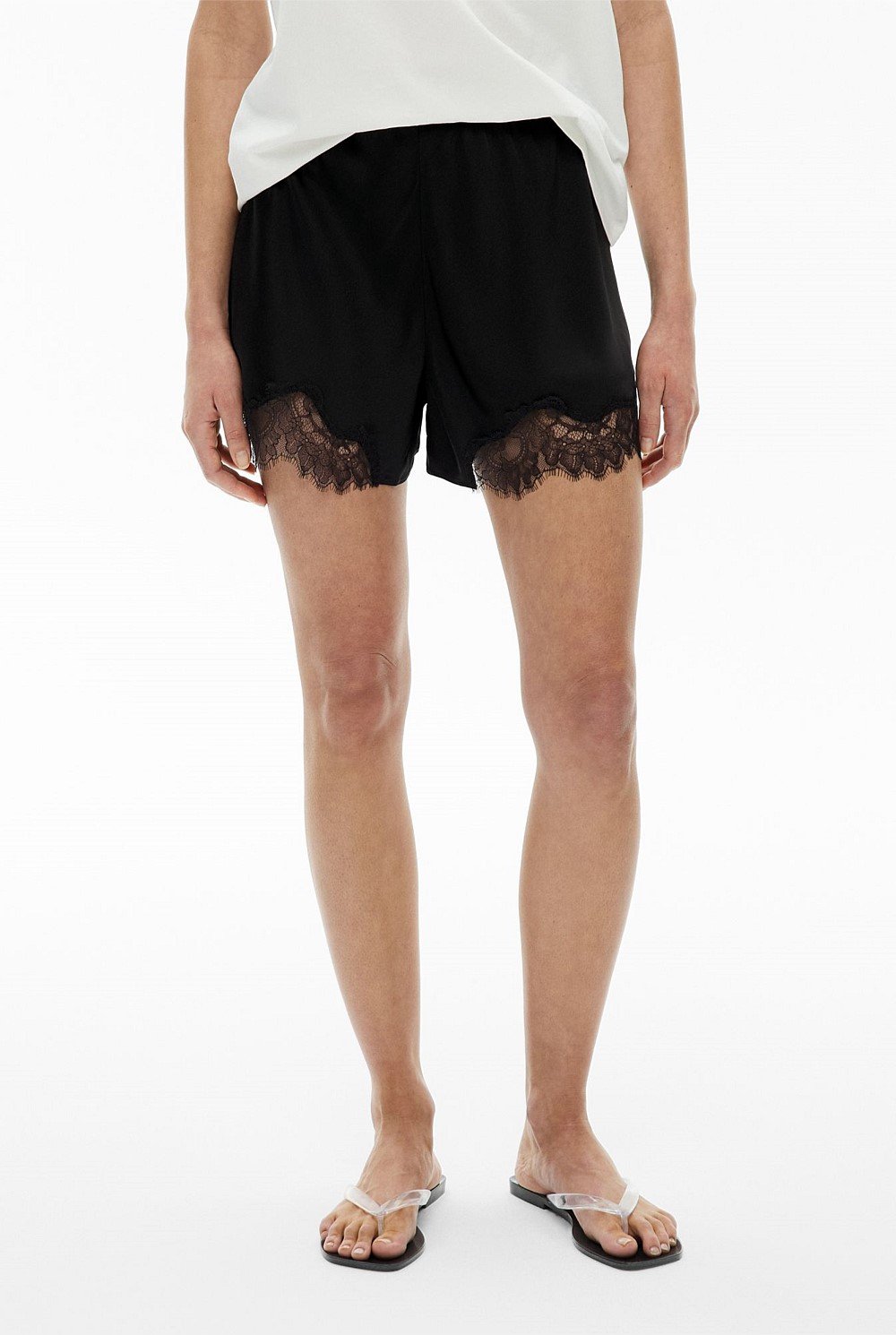 Black Lace Shorts - Women's Elasticated Shorts | Witchery